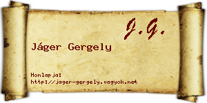 Jáger Gergely névjegykártya